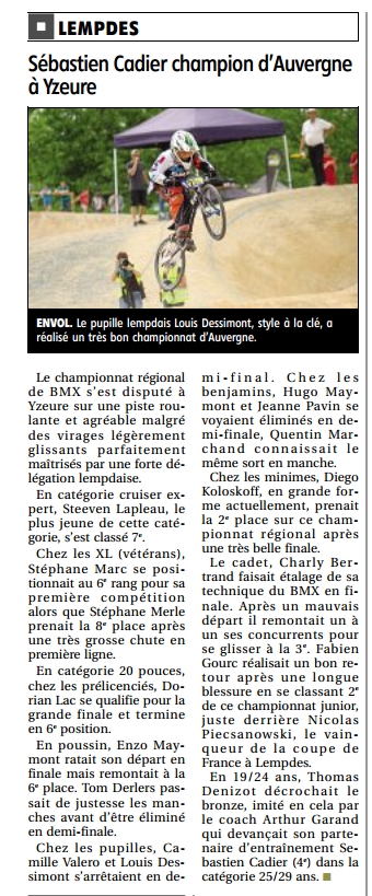 2015 06 22 la montagne yzeure championnat